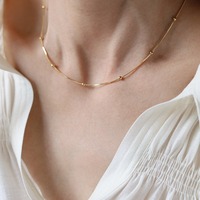 Advanced Minimalist Choker Neck Stainless Steel Women's Necklace Bead Wrapped Chain Fashion Women's Jewelry Gift Trend Wholesale