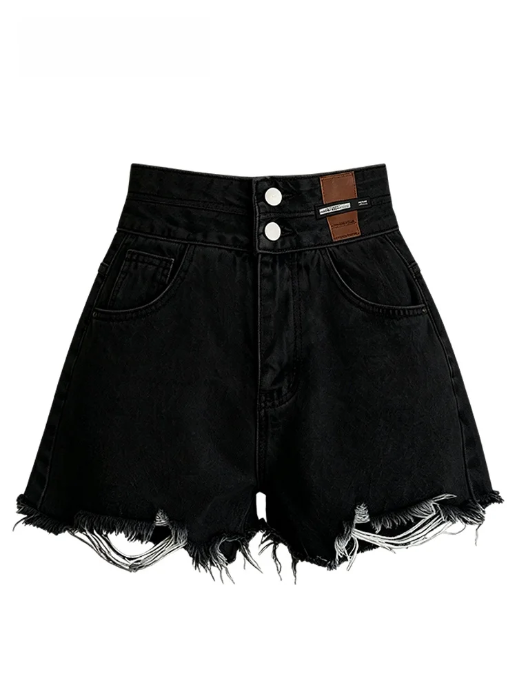 Shorts Jeans Plus Size Feminino: Novo Estilo de Verão, Calça Casual de Cintura Alta com Perna Reta, Design Versátil e Efeito Emagrecedor para Mulheres Plus Size