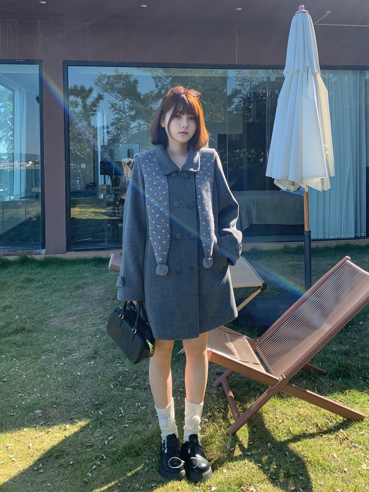 

Женское шерстяное пальто Maxixe больших размеров с двубортным воротником, зимнее, свободного кроя, укороченное, верхняя одежда