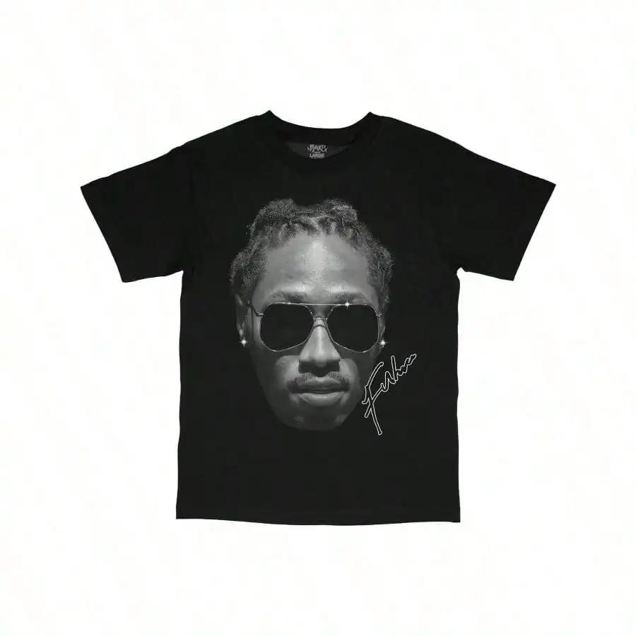 تي شيرت Future Rapper Face Streetwear Vintage Style باللون الأسود #6