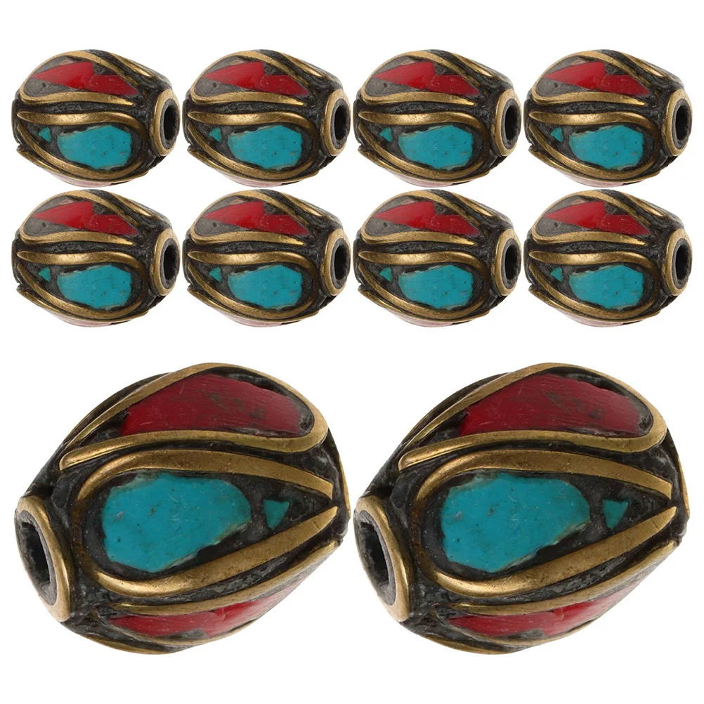 

12Pcs Tibetan Style Buddha Beads Handmade Brass Spacer Beads Jewelry Making DIY Craft Supplies Bracelets Charms
