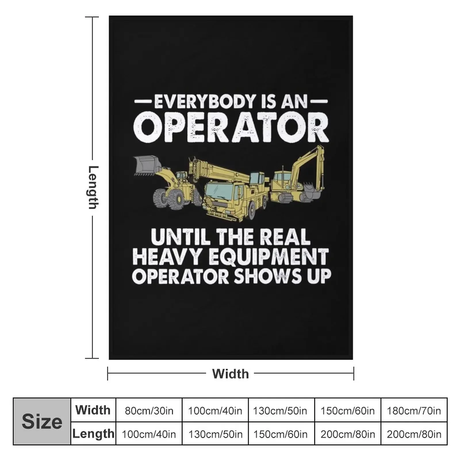 Everybody is an Operator Until The Real Heavy Equipment Operator Shows Up Throw Blanket warm for winter Stuffeds Blankets