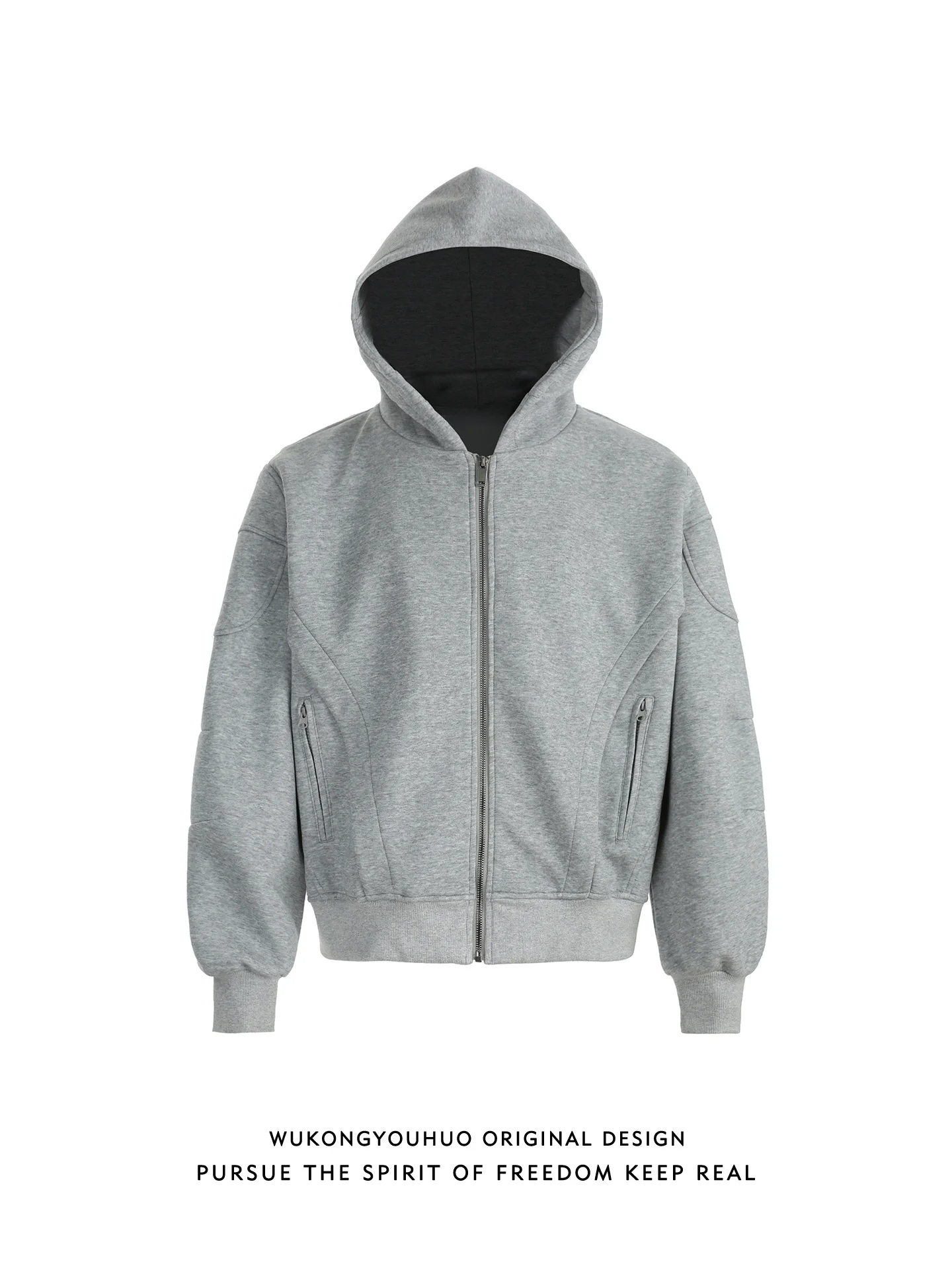 

American Retro Deconstructed Patchwork Hoodie Heavyweight ex Loose Versatile Outerwear Youthful Trendy Spring Wear