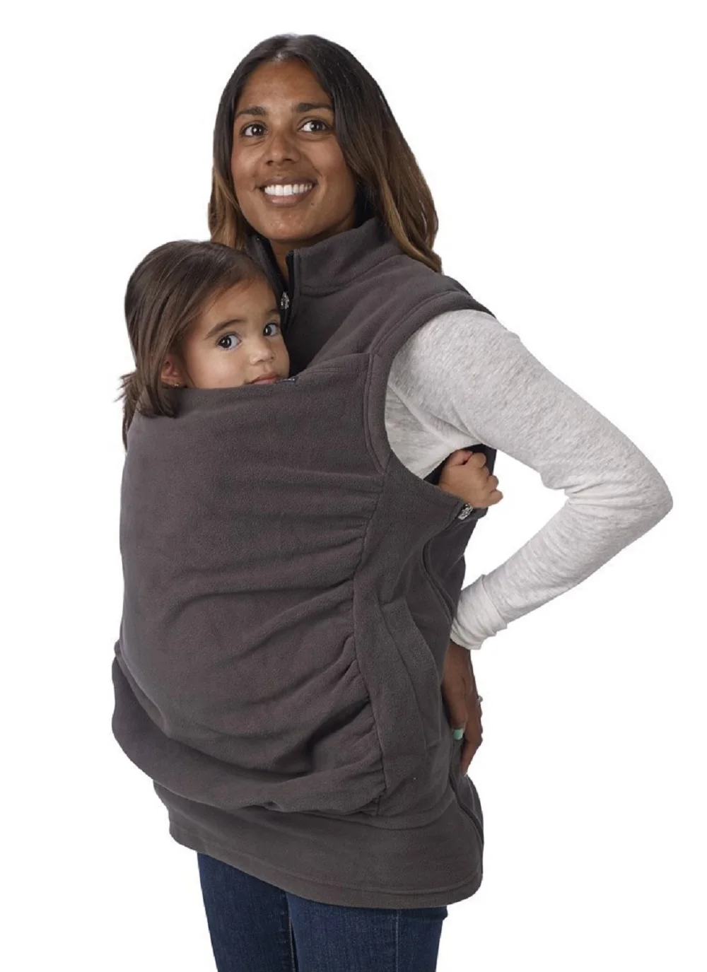 Daddy Mom Kangaroo Baby Carrier Jacket Coat Maternity Clothes Fall Winter Carry Baby Thick Vest Sleeveless Sweatshirt Outerwear