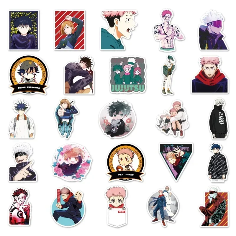 50 sztuk Jujutsu Kaisen naklejki Gojo Satoru DIY Anime Graffiti naklejki bagaż telefon Laptop butelka dekoracja albumu do scrapbookingu zabawki dla dzieci