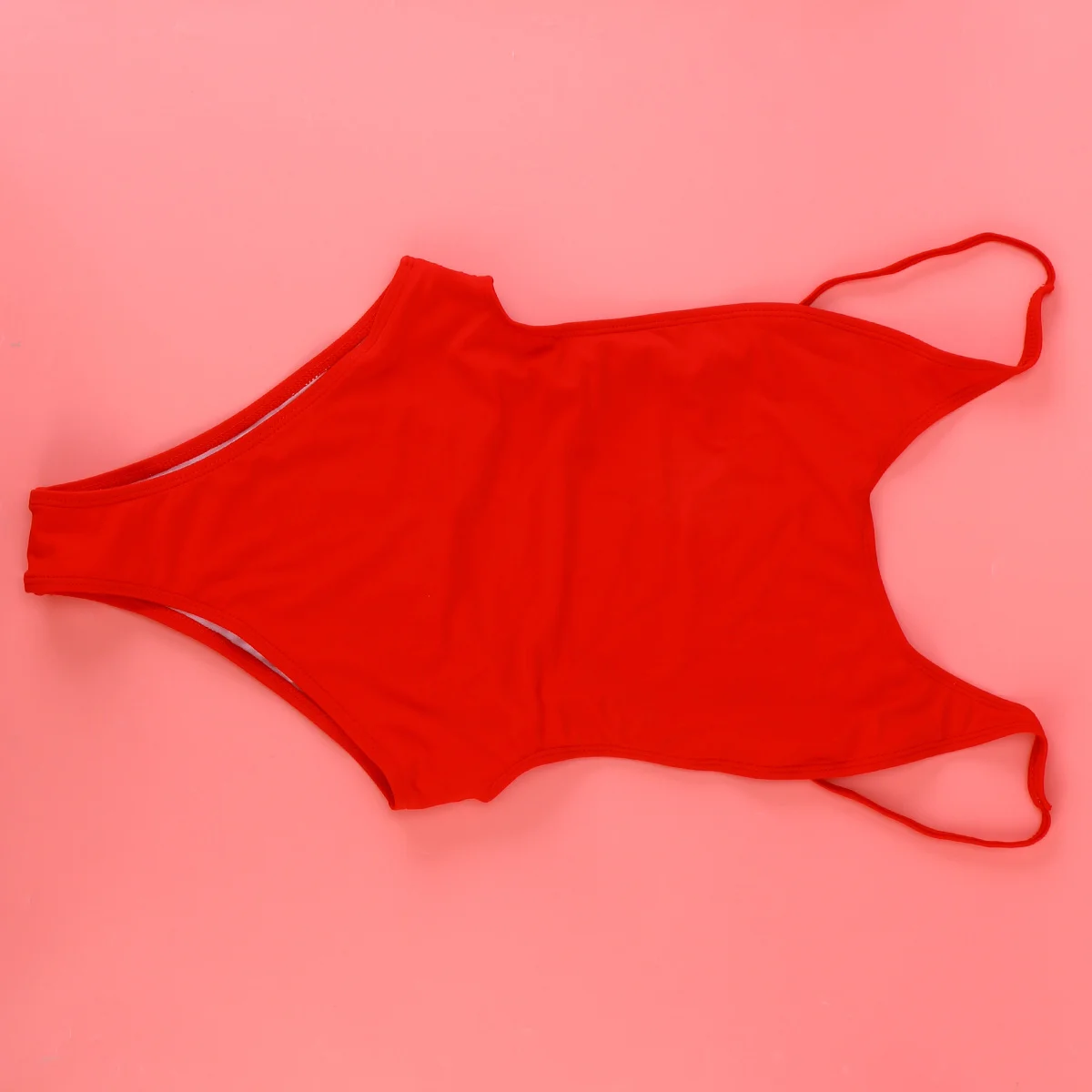 

Women One-Piece Swimsuit Size S Red High Waist Backless Solid Color Classic Sling Swimwear Beachwear Lightweight Comfortable