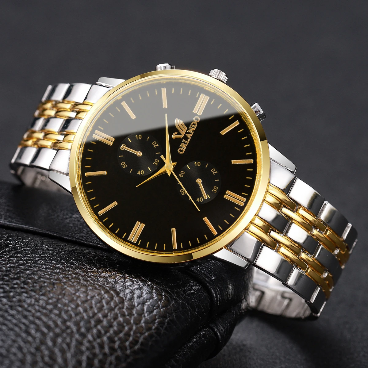 ساعة كوارتز رجالية فاخرة موضة الطلب الكبير التناظرية ساعات رجال الأعمال Reloj Hombre (بدون صندوق)