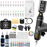 Kit de tatuaje POSEIDON V6, Kit de pluma de tatuaje para maquillaje permanente, Kit de máquina de tatuaje HM142, fuente de alimentación de tatuaje negra, Kit de tatuaje