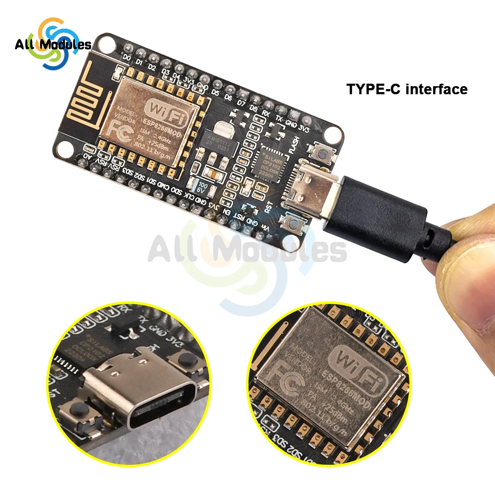 ESP8266 NodeMCU CP2102 ESP-12E Development Board Open Source Serial Module Works Great for Arduino IDE