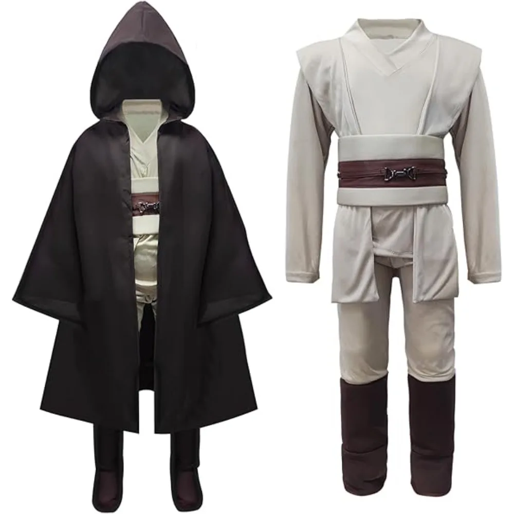 

Kids Anime Halloween Costumes Jedi Warrior Cosplay Hooded Cloak Clothing Full Suit Star War Masquerade Party Cosplay Costume