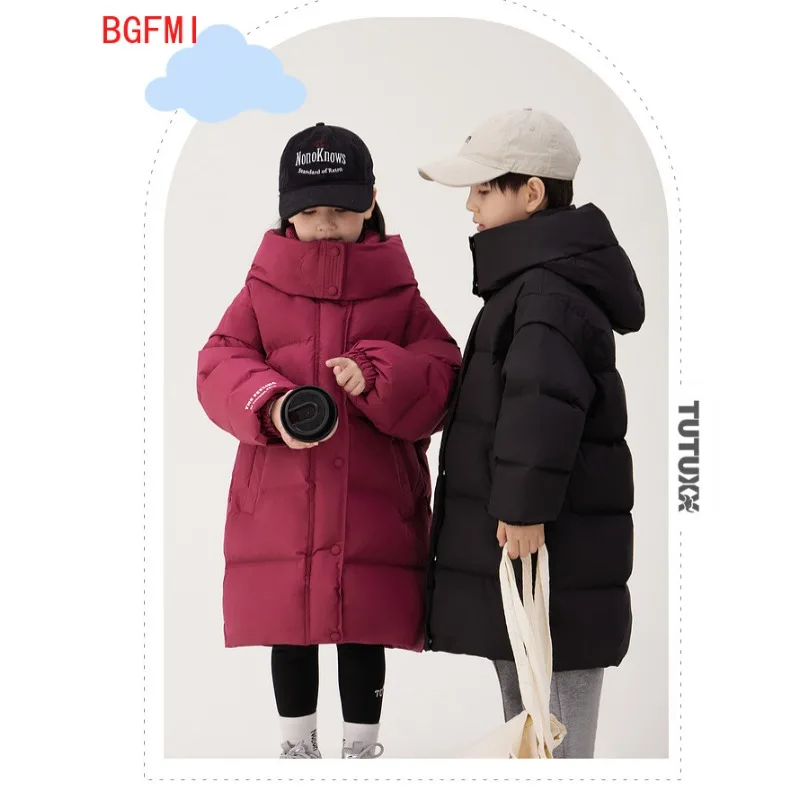 

Утолщенное пальто на хлопковой подкладке, зимнее новое корейское свободное повседневное однотонное модное теплое пальто для мальчиков, детские удобные парки до колена