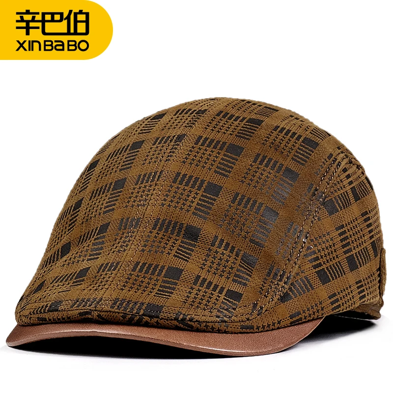 warm-leather-beret-hat-men's-casual-sle-four-seasons-cap-ort-brim-travel-hat-round-top-dubill-cap-for-middle-aged-and-e