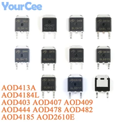 20pcs/5pcs AOD4184L TO-252 D4184 AOD4184 N-Channel 40V/50A SMD MOSFET Field Effect Transistor Chip IC New Original AOD403 AOD407