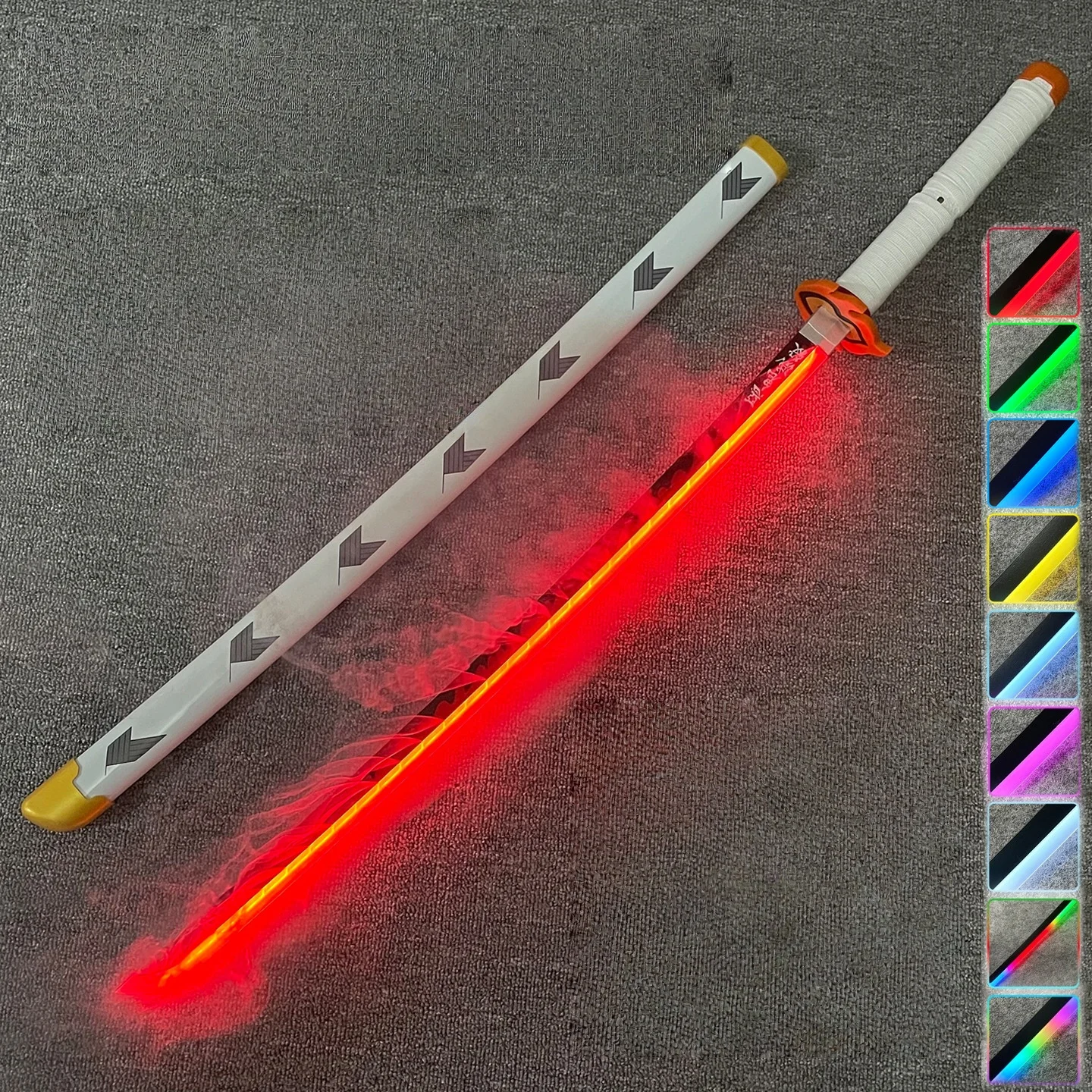 40 inch Smoke Glow Demon Slayer Katana Muichirou Licht Damp Zwaard Anime Cosplay Echte Japanse Katana Originele Samurai Sabel Gift