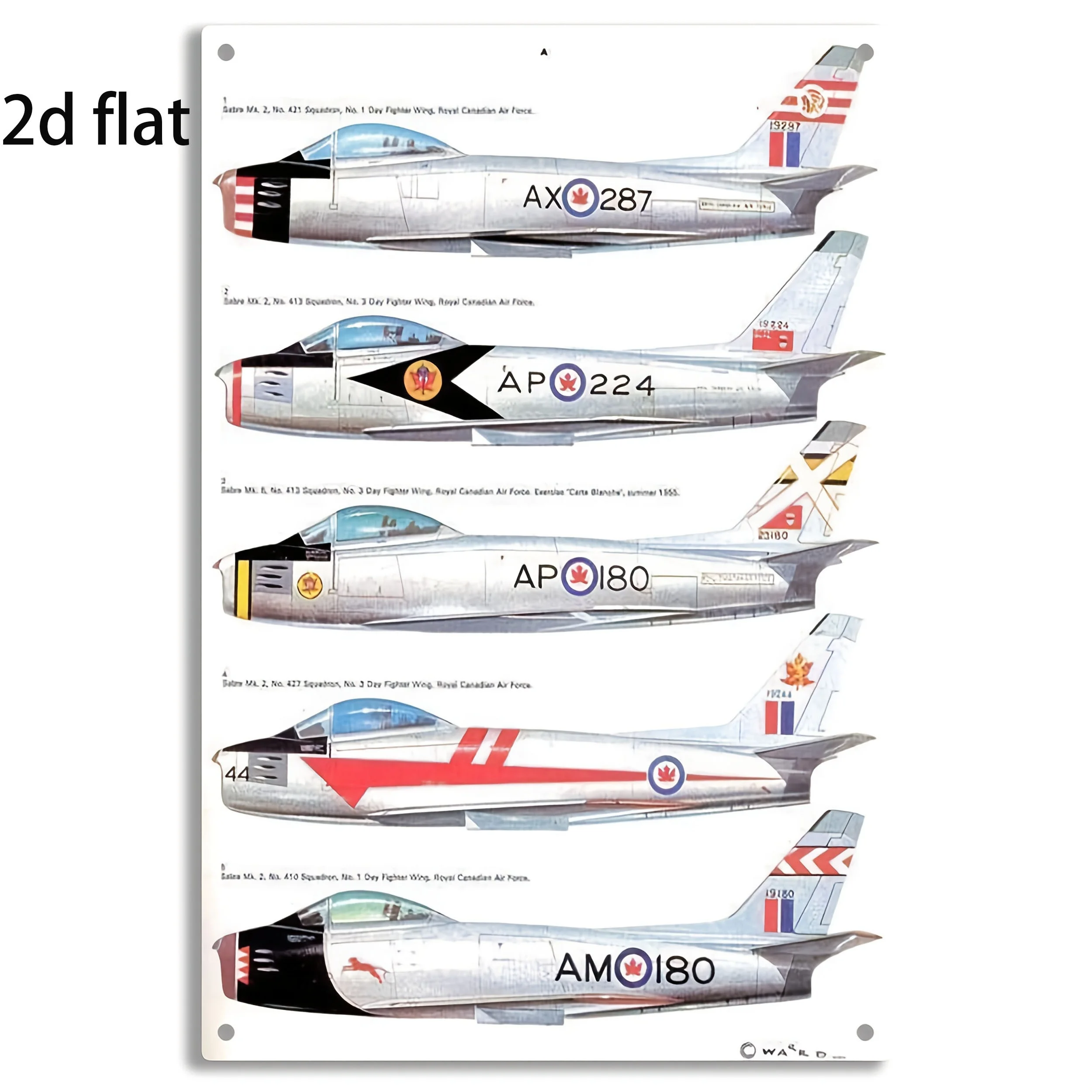Vintage Canadian Air Force Fighter Jet Metal Sign - Retro WWII Era Artwork Poster, Dustproof Iron Wall Decor for Home, Bar, Ca