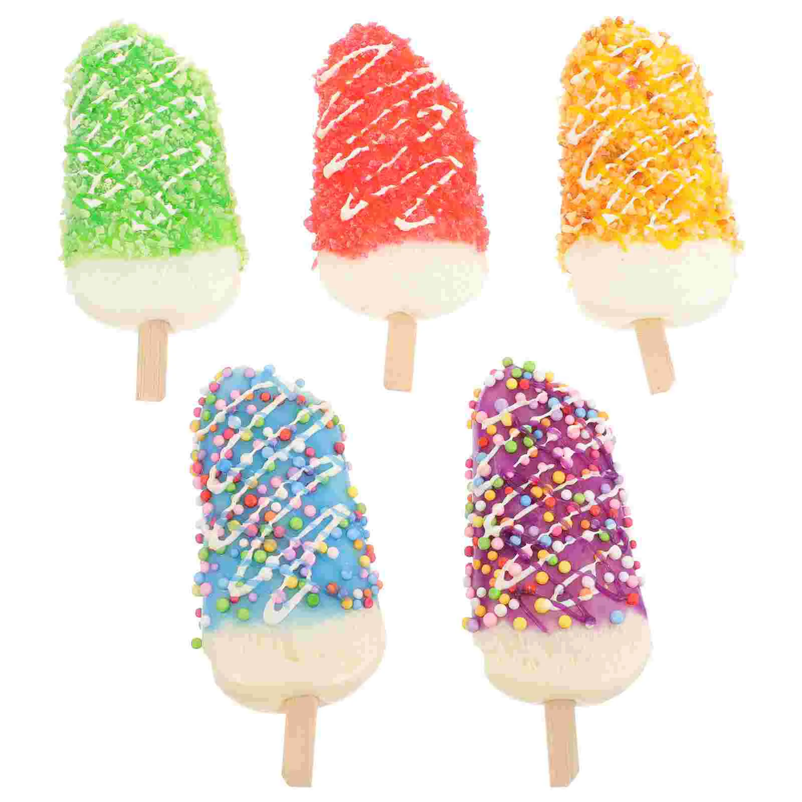 

5 Pcs PU Simulated Nutty Ice Cream Models Creative Non Ideal for Montessori Toys Party Decor Photography Props