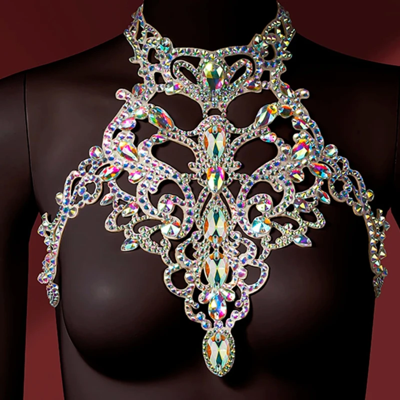 Belly Dance Competition Accessories Women's Handmade Senior AB Stones Necklace Profession Performance Oriental Dance Jewelry
