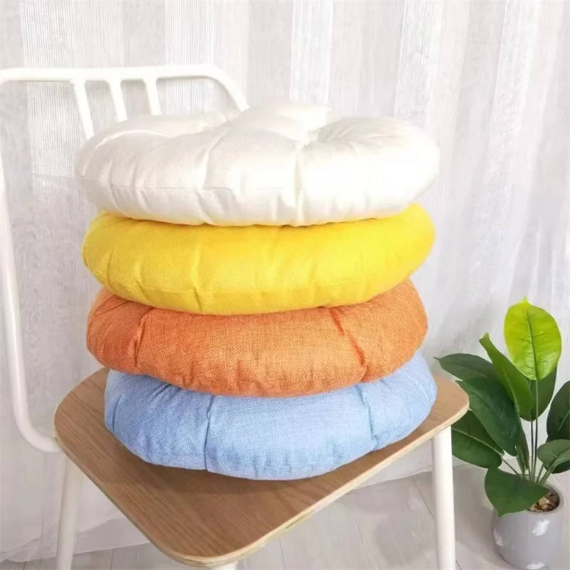Round Soft Comfortable Office Computer Chair Cushion Simple Solid Color Thicken Cushion Home Decoration Dining Chair Cushion