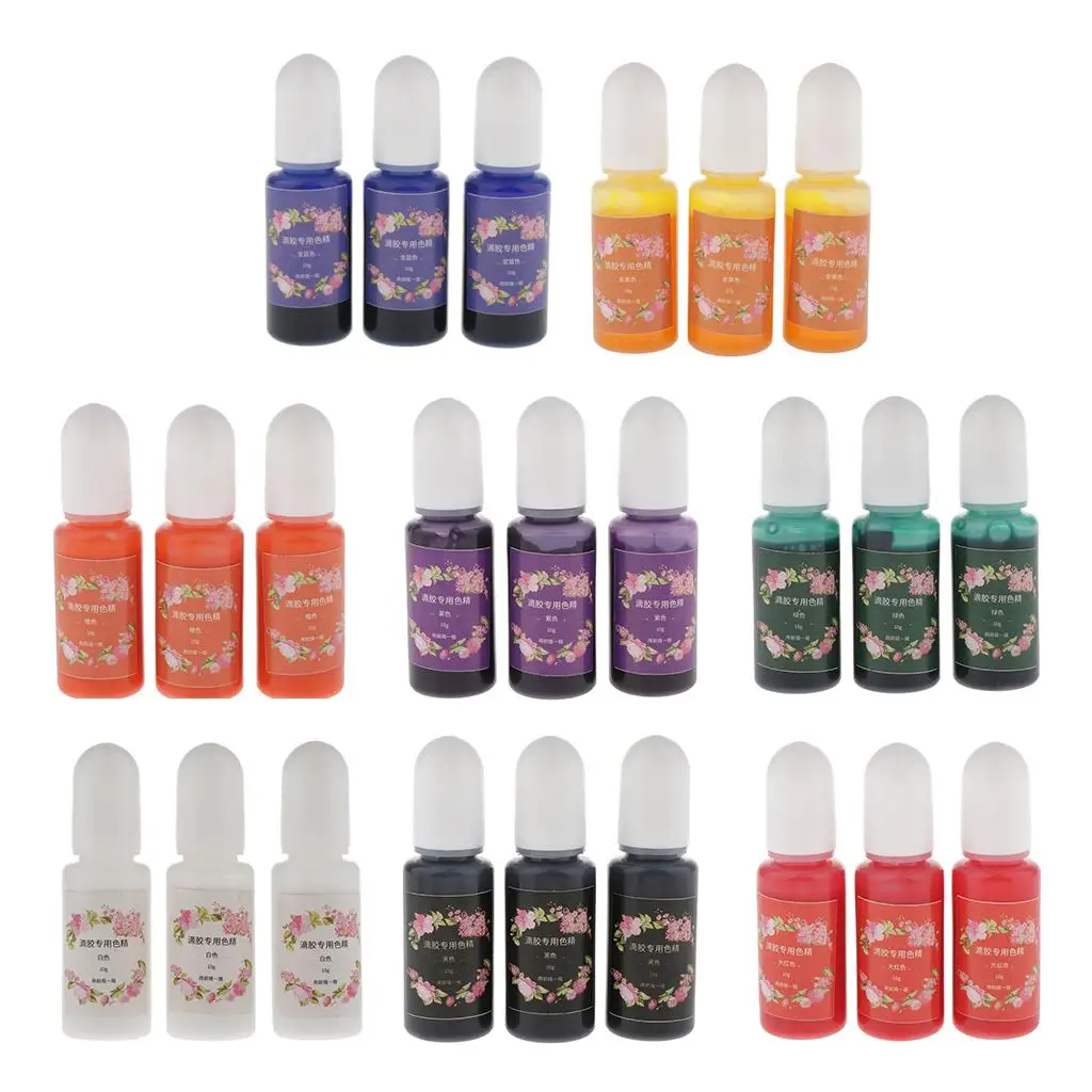 Transparent Epoxy Resin Dye Liquid Set for DIY Jewelry Epoxy Pigment and Crafting Resin Accessories Kit