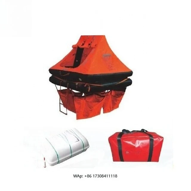 4-12 Persons ISO 9650-1 Water-proof Cloth Square Throw Overboard Inflatable Life Raft for Small Craft