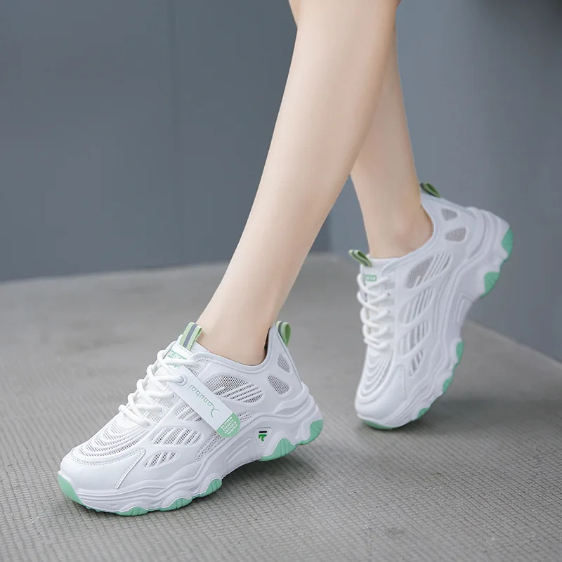 Caterpillar Dad's Shoes 2023 Summer New Korean Fashion Breathable Mesh Student Sports Women's Shoe