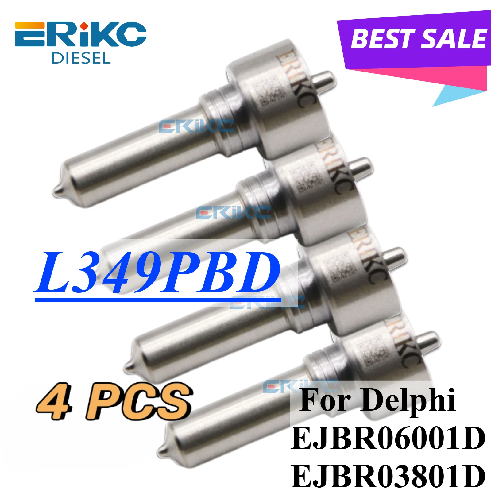 4PC L349PRD Diesel Injector Nozzle L349 PRD Fuel Spray L349PBD For EJBR06001D EJBR03801D 9656389980 9688438580