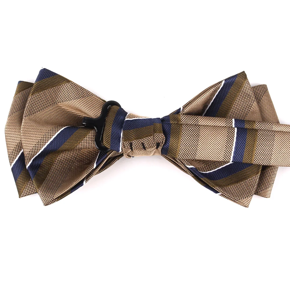 NEW Wedding Bow tie Brown Color Bow tie For Men Women Bow knot Adult Men\'s Bow Ties Cravats Party Striped Bowties For Gifts