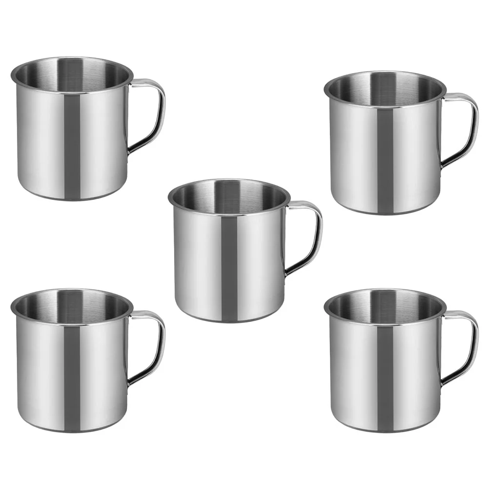 

5 Pcs Halloween Coffee Cups Office Kindergarten Water Mug Multipurpose Glasses Stainless Steel Were Resistant Silver Travel