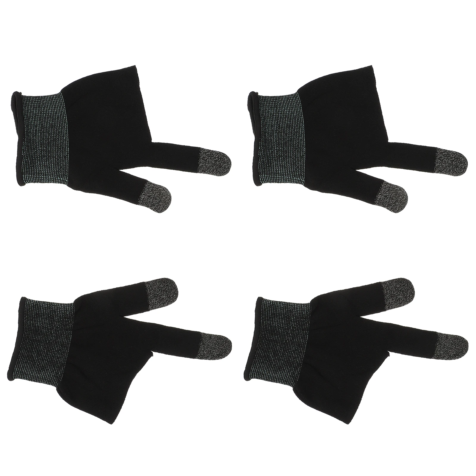 

2 Pairs Gaming Gloves Carbon Fiber Heating Touch Screen Anti-sweat Durable Thin Two-finger Controller Gloves Black Gray