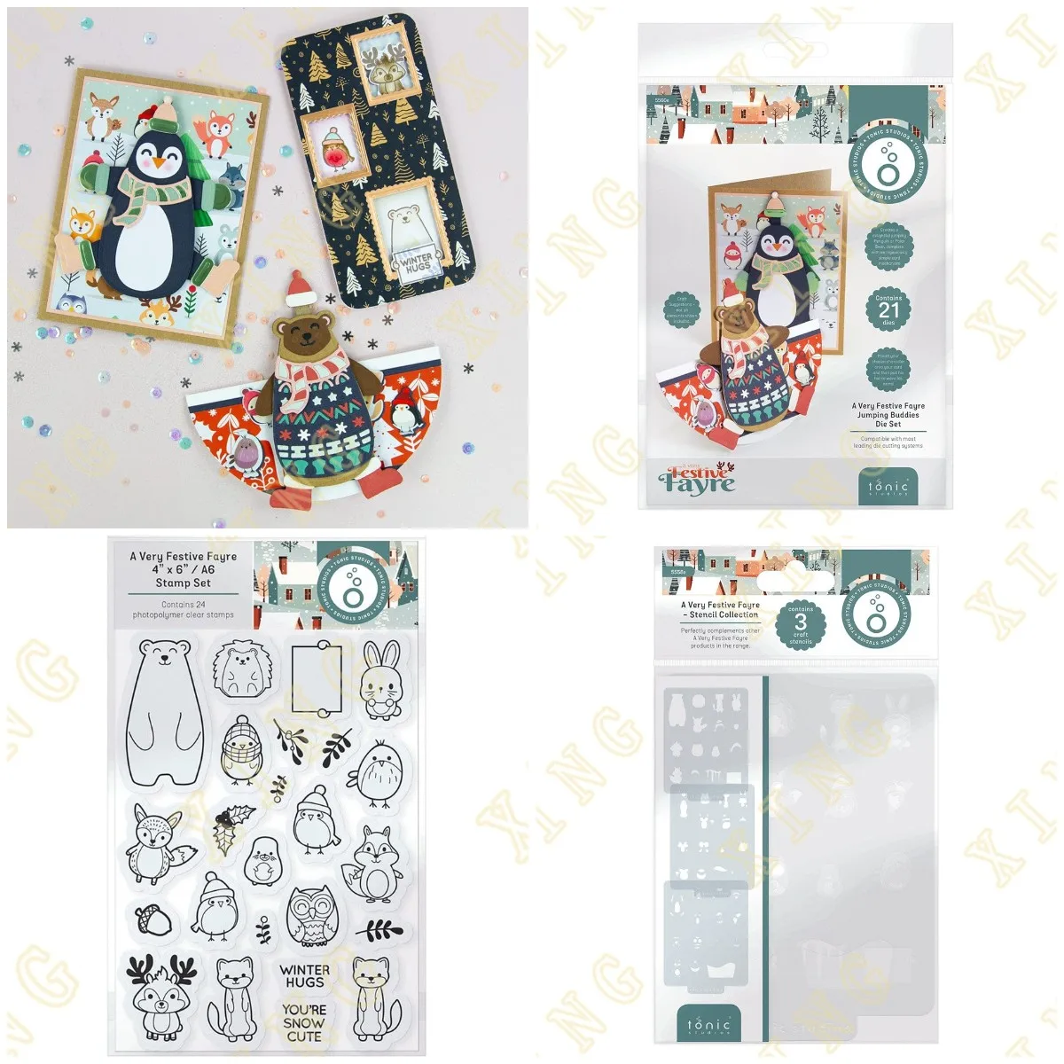 

Metal Cutting Dies Clear Stamps Stencils Scrapbook Diary Decoration Embossing Cut Dies Template Festive Fayre Jumping Buddies