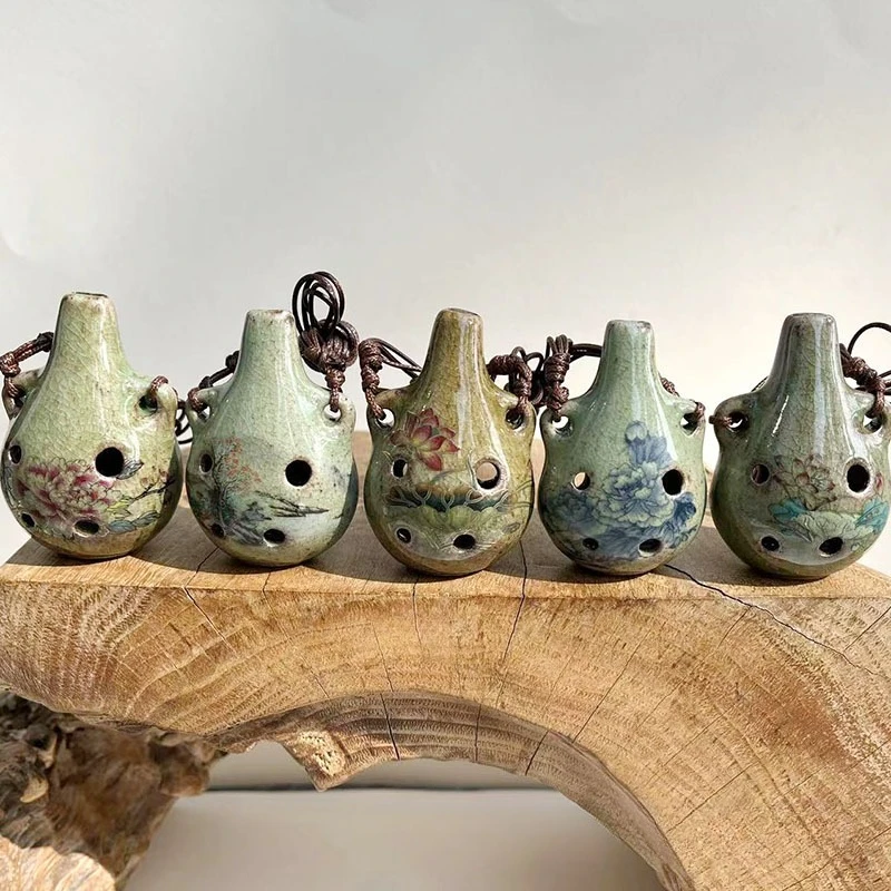 6-Hole Small Binaural Ocarina National Style Antique Series Ocarina Flute Handicraft Ocarina