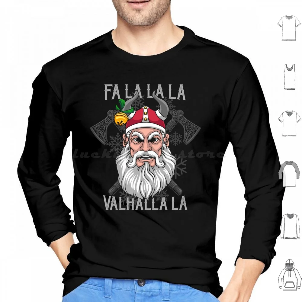 Fa La La La La Valhalla La-Viking Santa Hoodies Long Sleeve Vikings Valhalla Viking Viking Valhalla Valhalla Viking