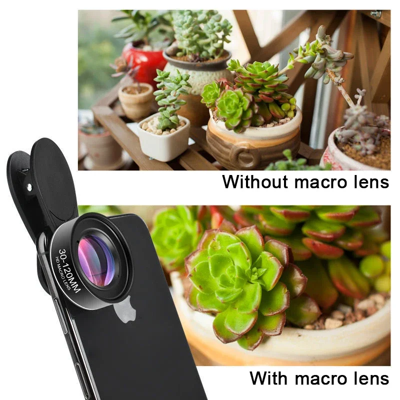 Long-distance 30-120mm Macro Lens 4K HD Phone Camera Lens CPL Star Filter Tripod for iPhone 13 11 Mobile Phones Accessories