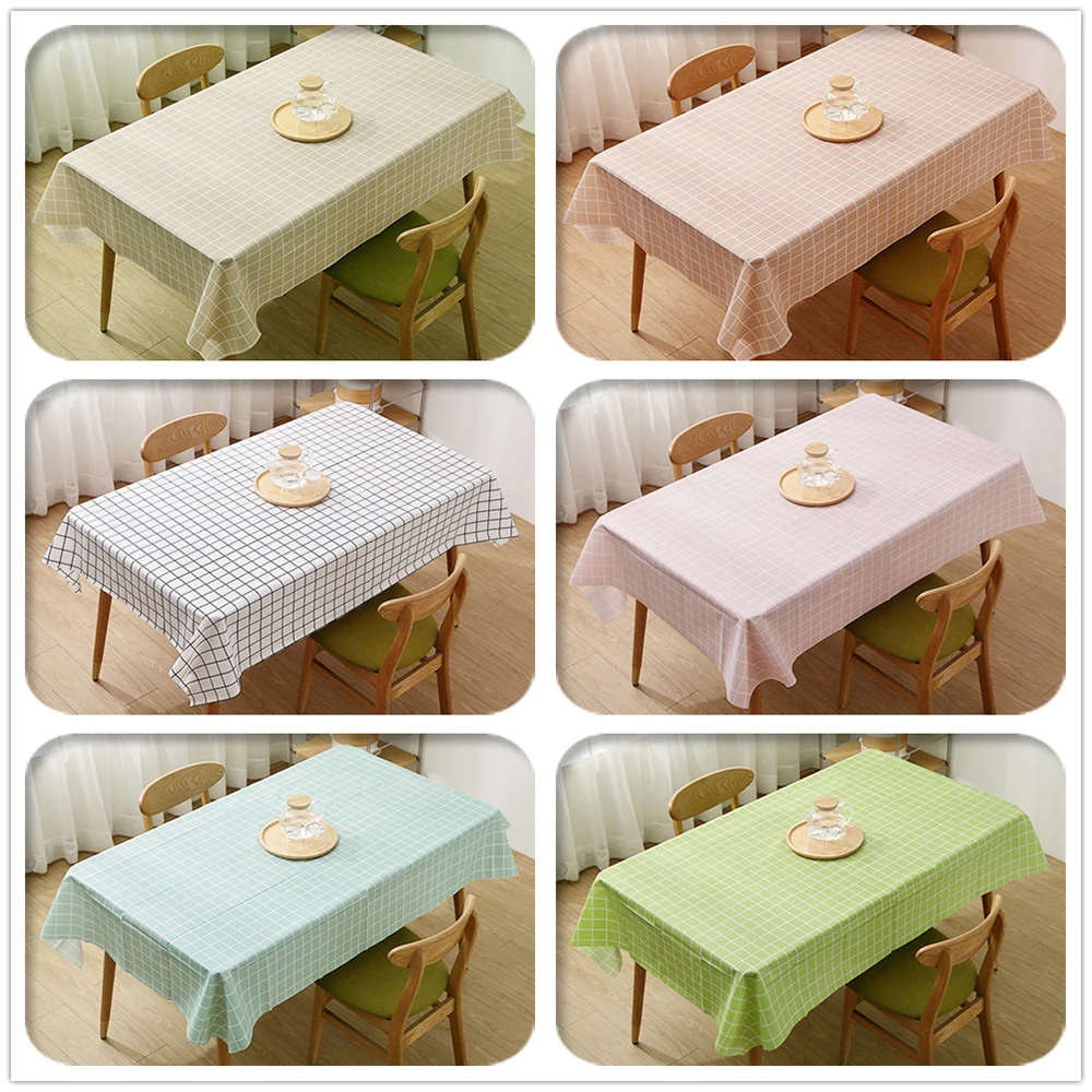 

6 pcs Waterproof Tablecloth Translucent Thin Table Cloth Rectangular Plastic Dining Desk Cover for Outdoor Picnic Disposable