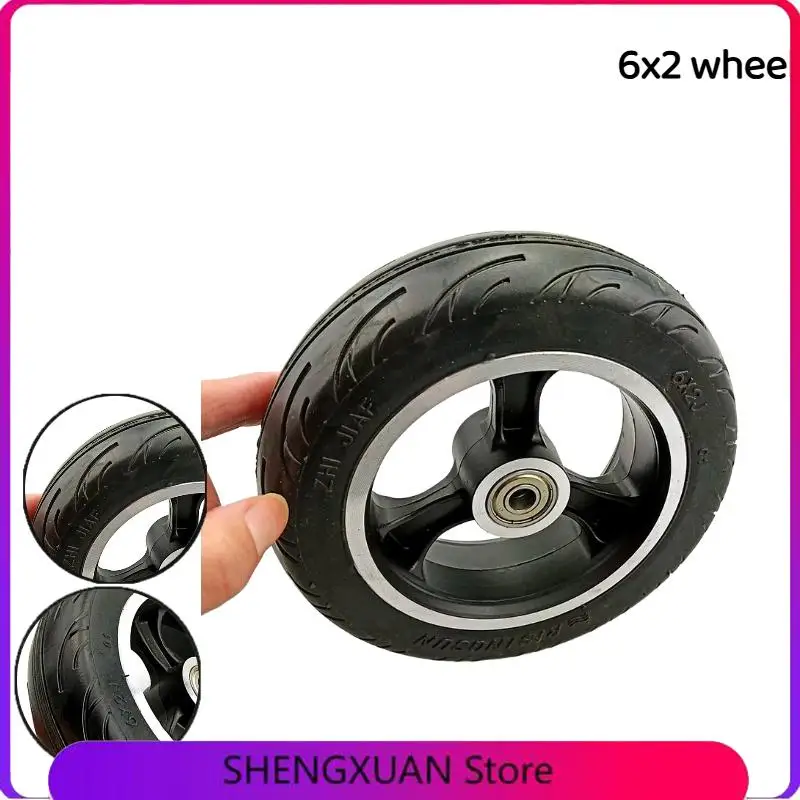

NEW High Quality 6X2 Solid Tires with Hub Set - 6 Inch Durable Tires Suitable for Scooters
