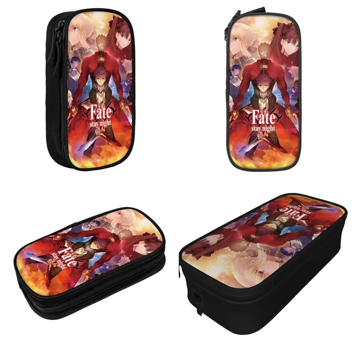 Fashion Fate Saber Anime Pencil Cases Stay Night Japan Game Pencilcases Pen Holder Kids Big Capacity Bags Students School Gift