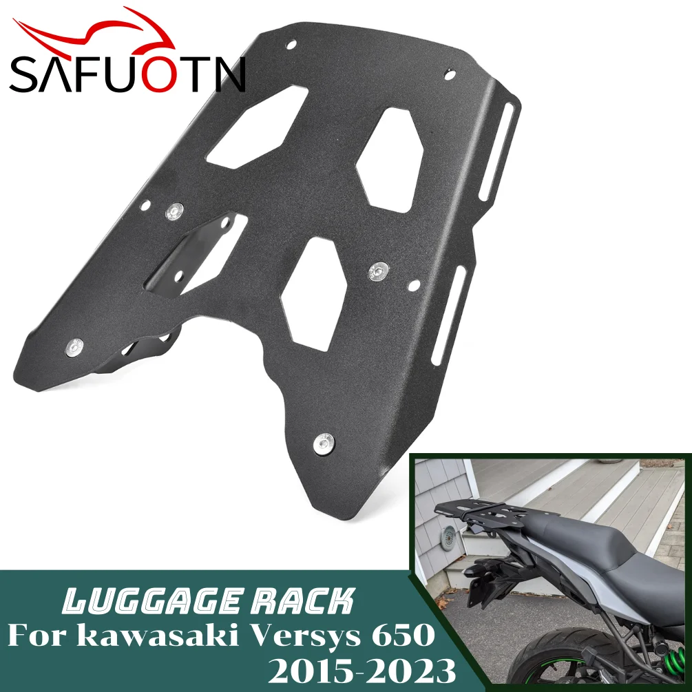 

Versys650 Rear Luggage Cargo Rack Carrier Mount Backrest for Kawasaki Versys 650 2015-2024 Motorcycle Shelf Holder Accessories