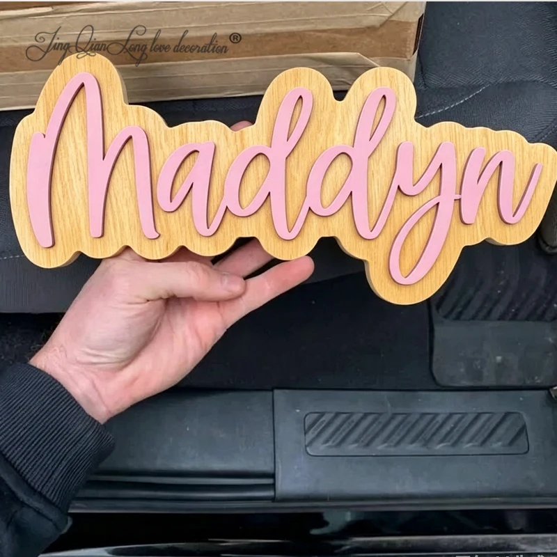 Personalized Baby Name Sign Custom Large wood name sign, nursery name sign, boho nursery sign , above crib cut out, layered baby