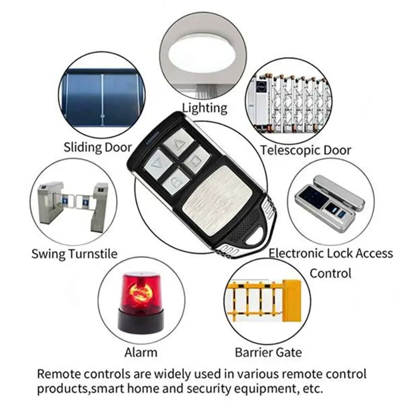 B50C Universal Garage Door Remote Controller 10Pcs 4-Button 433Mhz Opener Clone Code Duplicator Key