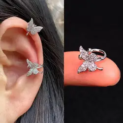 1PC Fashion Crystal Flower Butterfly Leaf Ear Clip Earring Women Ear Cuffs Without Piercing Fake Cartilage Earring Party Jewelry