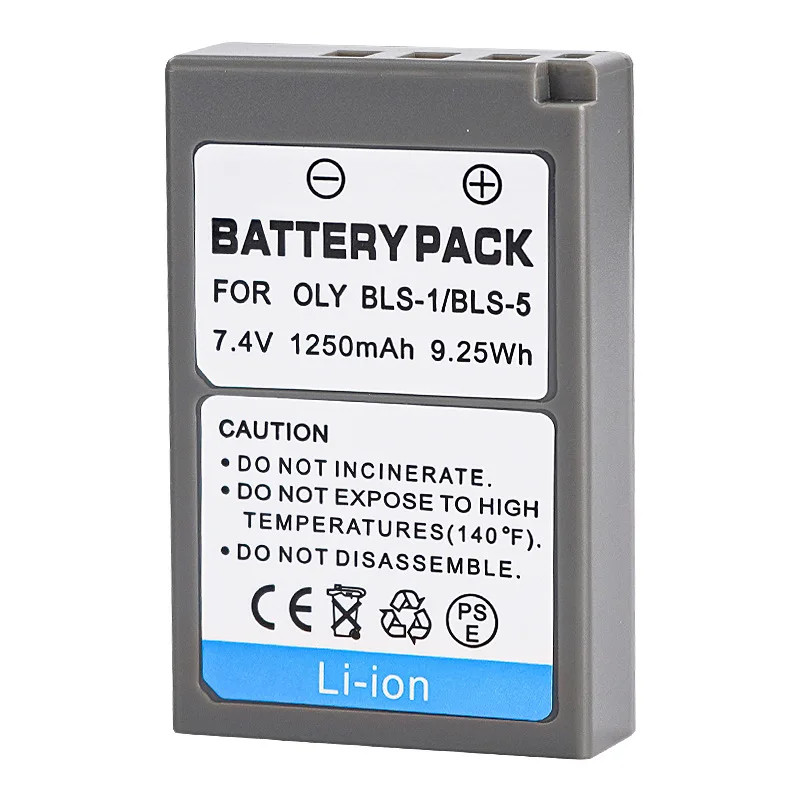 BLS-1 BLS1 BLS-5 بطارية 1250mAH بطاريات قابلة للشحن لأوليمبوس OLY EP2 EPL1 EPL2 EP1 BLS5 E-400 E-410 E410 E-420 كاميرا