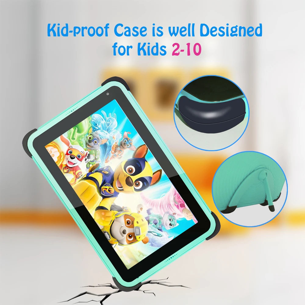 Kinder Android Tablet 7 ''HD 1024x600 Bildschirm Android 11 Quad Core 2GB 32 GB WLAN 3000mAh lernen Kinder Tablet Drop-Proof Fall