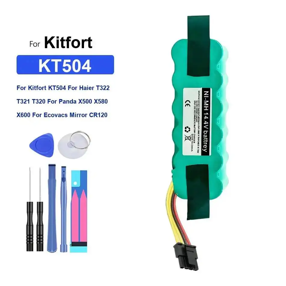 

Аккумулятор 3500 мАч для Kitfort KT504 для Haier T322 T321 T320 для Panda X500 X580 X600 для Ecovacs Mirror CR120