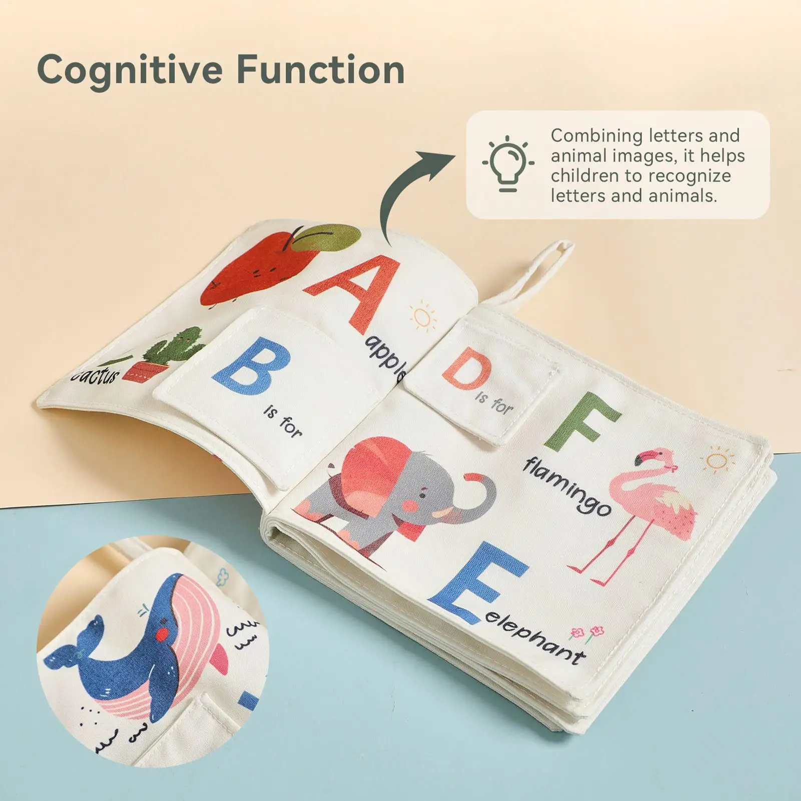 Libro de tela para bebé, libro suave educativo para la dentición temprana, actividad educativa, juguetes de estimulación Visual para niños para balcón y sala de estar