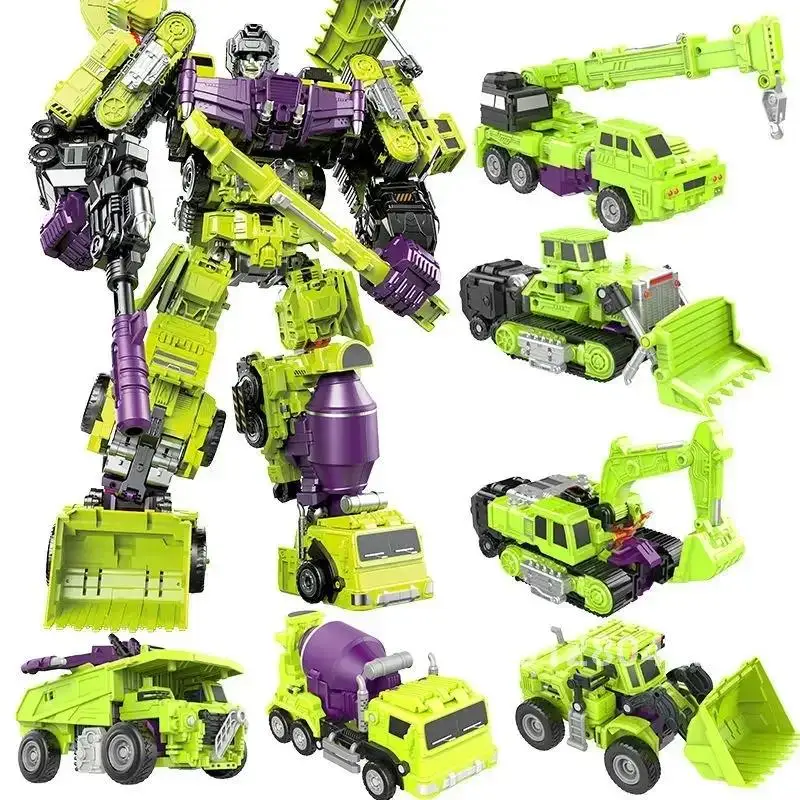 JINJIANG 6 IN 1 Hook Transformation KO GT Devastator Action Figure Engineering Combiner Crane Gravity Model Gift Kid Adult