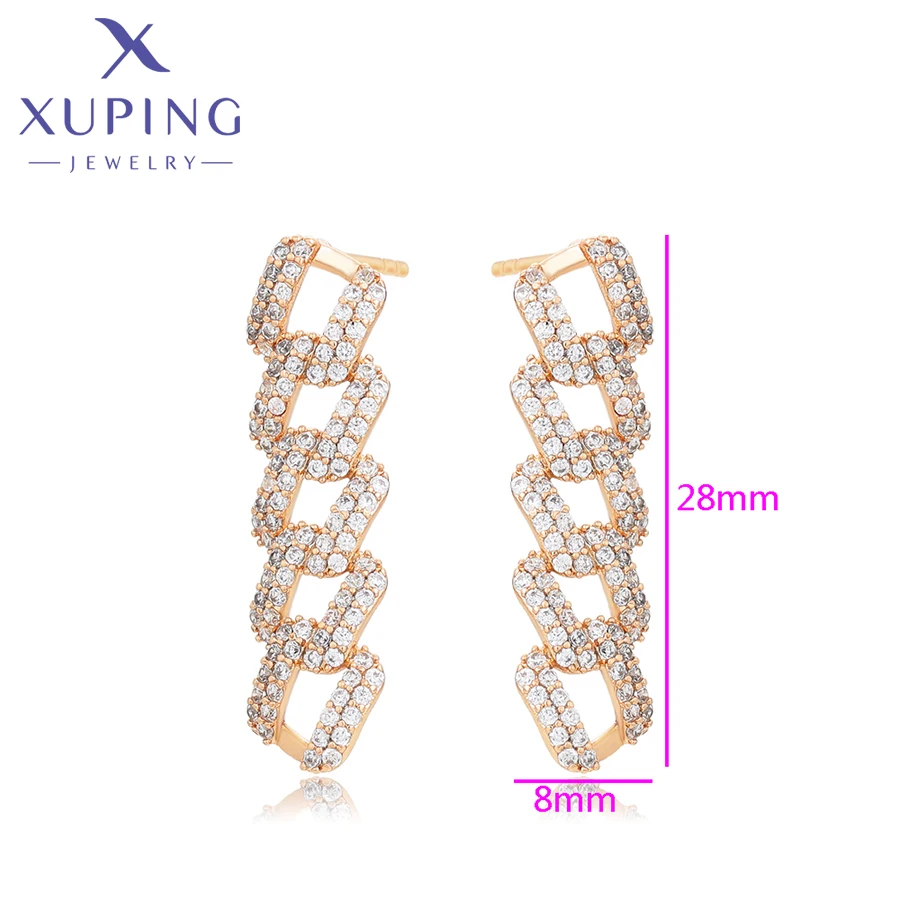 Xuping Jewelry Fashion Simple Exquisite Gift Stone Gold Color Earrings for Women Trendy Jewellery Gift S00167346