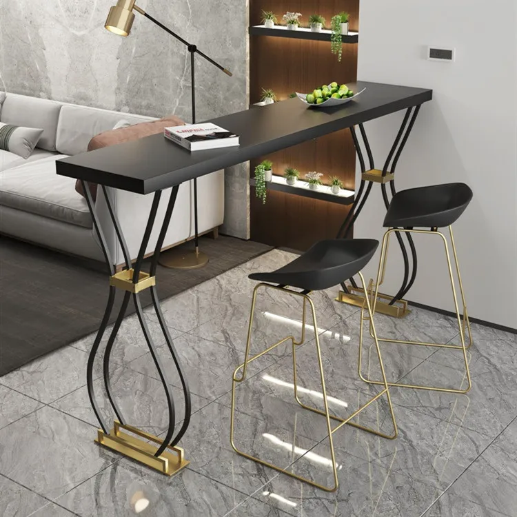 Metal Furniture Kitchen Restaurant Bar Counter Stools Dining Chair and Table Set High Bar Table and Chairs