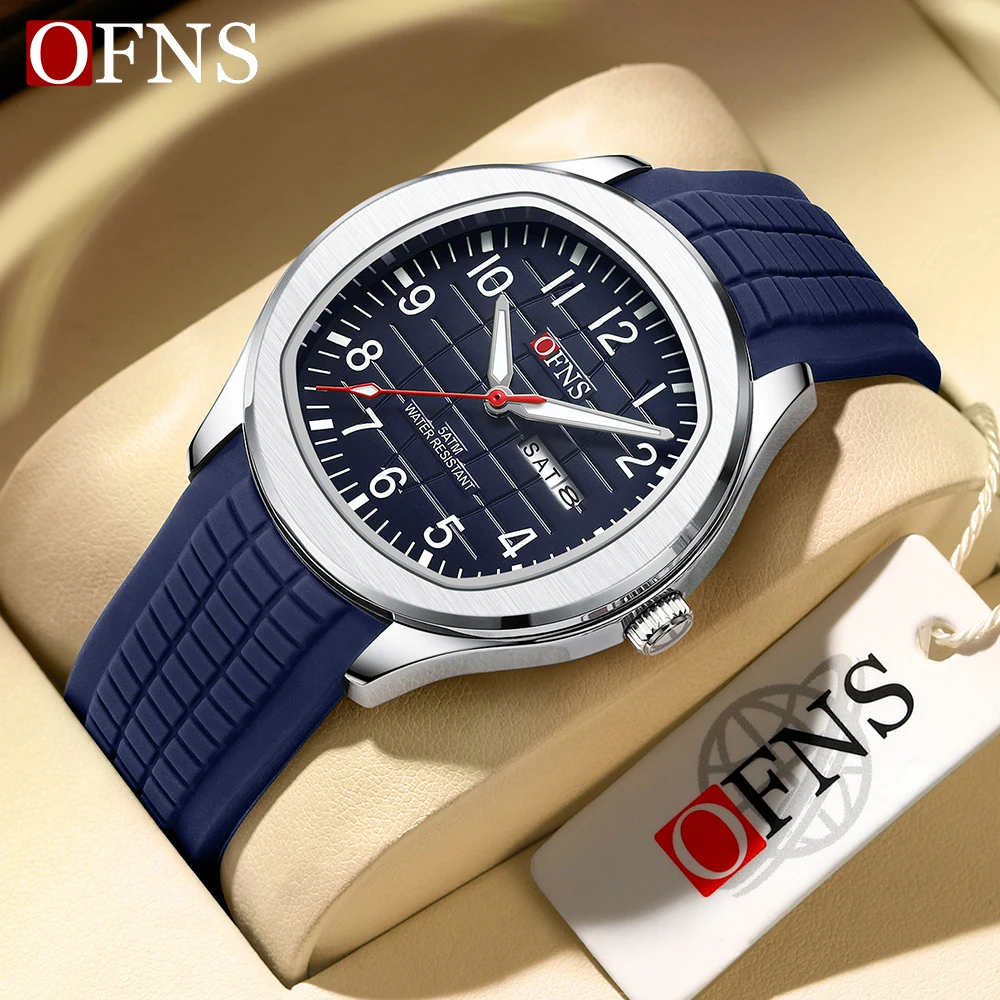 

OFNS 8018 Fashion Trend Men's Quartz Watch Military Sports Waterproof Watch Automatic Date Week Quartz Men's Watch Relocation