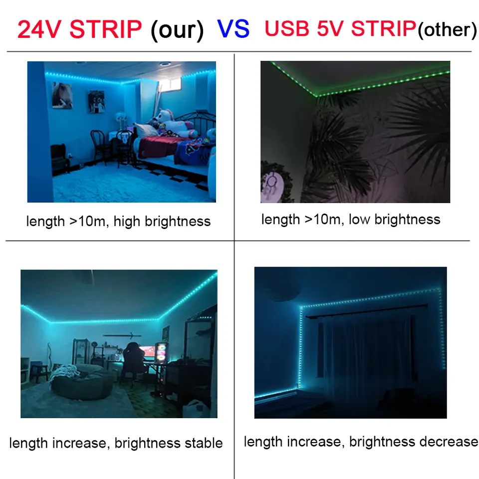 أضواء LED للغرفة متزامنة مع الموسيقى أضواء LED شريطية RGB بطول 10 متر 20 متر 30 متر شريط مرن لزينة الغرف وغرف النوم إضاءة خلفية للتلفزيون - 4
