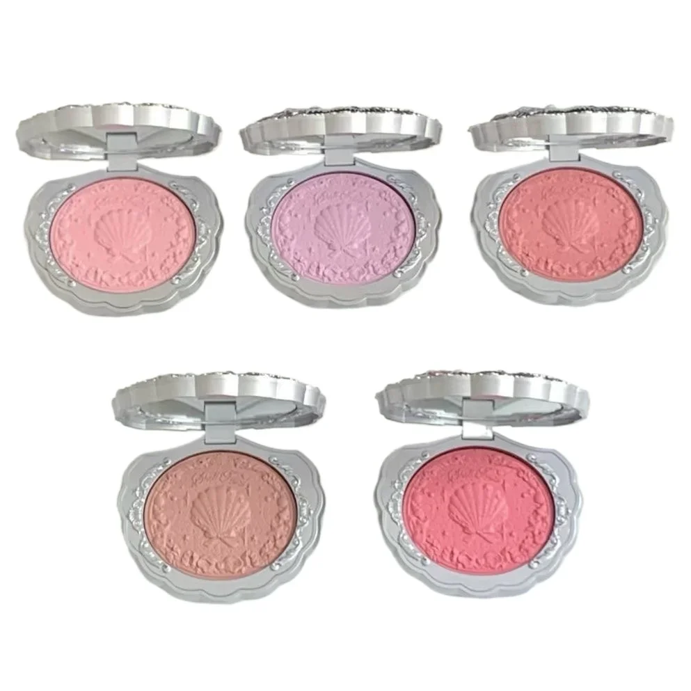 Makeup Flowers Window Shell Pearl Collection Seidensatin-Rouge, leichtes, hochpigmentiertes Rouge, Puder, langanhaltende Gesichtsrouge